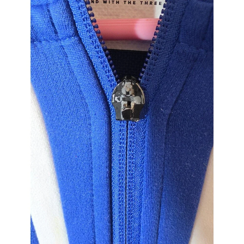 Adidas Team Issued Full Zip Hoodie Blue White Eagle Logo Men's Medium M